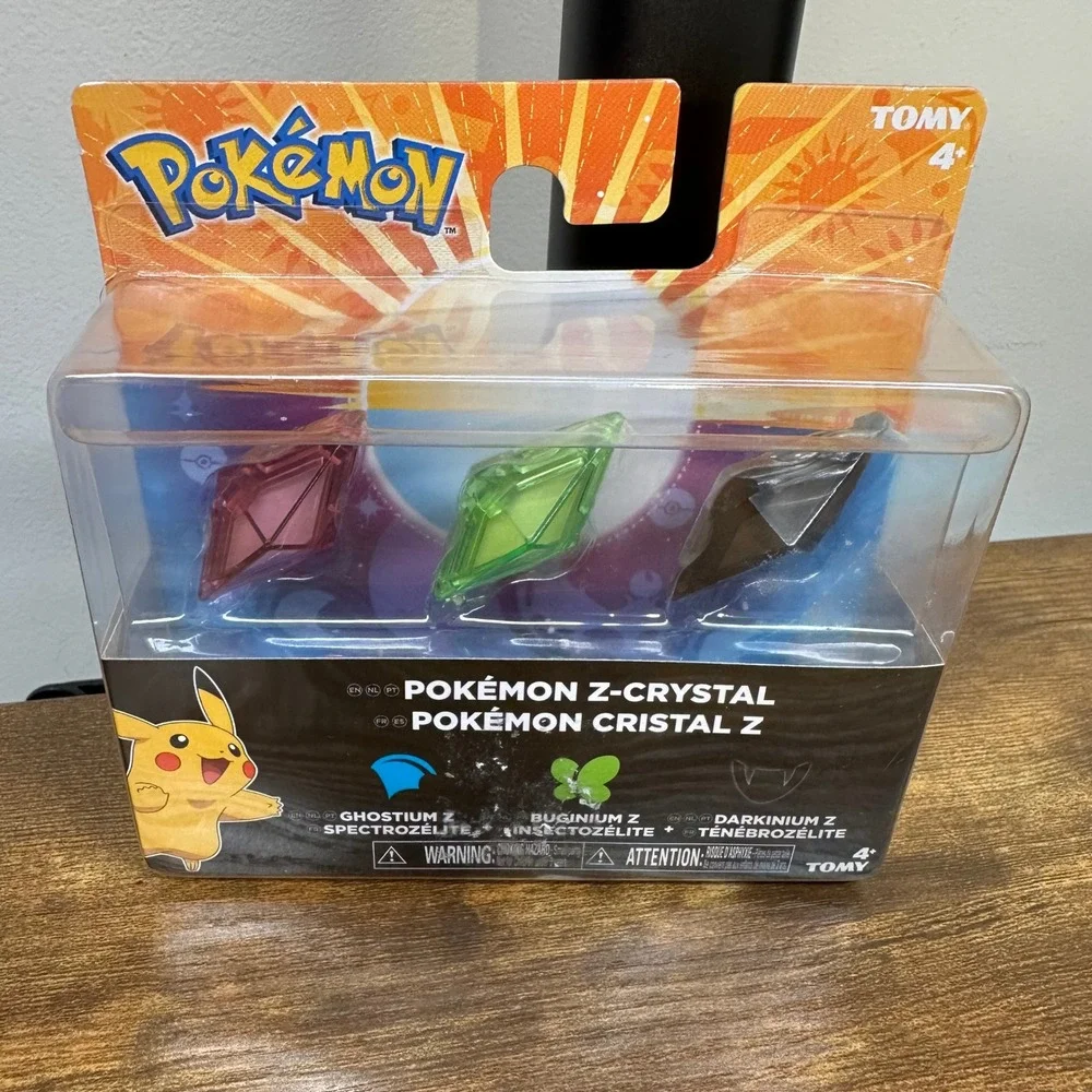 Tomy Pokemon Z-Crystal 3-Pack Ghostium Z Buginium Z Darkinium Z New Sealed